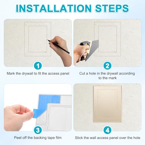 M METERXITY 2-Pack Access Panel for Drywall, 7x5 Inch Plastic Self Adhesive Wall Hole Cover Access Doors for Wiring Cable/Ceiling, Removable Plumbing Wall Panel [Gold Tone, Rectangle] - color: Gold Tone