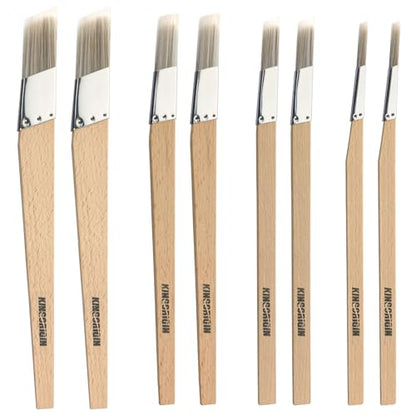 Trim Paint Brushes Set of 8-0.25", 0.5", 0.7", 1" Slant Lining Fitch Paint Brushes for Detail, Small Cutting in Brushes for Trim, Edges and Crafts - size: 8 PCS, 0.25",0.5",0.7",1"
