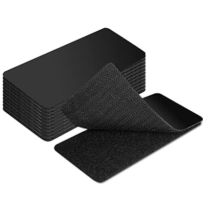 Art3d 16 Sets Hook and Loop Tape Sticky Back, 4"x2" Double-Sided Command Adhesive Strip Heavy Duty - color: Black, size: 4 x 2 Inch (Pack of 16)