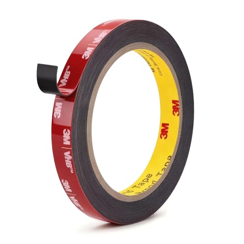 3M Double Sided Tape 0.5"×18ft 5925 Black Mounting Tape Heavy Duty Waterproof Foam Tape Strong Adhesive for RV LED Strip Light Décor - size: 0.5" ×18ft
