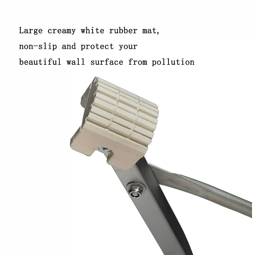 Ladder Stabilizer,Extended Ladder Stabilizer Accessory for Roof Gutter Guard＆Wall,Ladder Stand-Off Heavy Duty Steel Wing Span/Wall Ladder Standoff with Non-Slip Rubber Bottom pad(Silver Gray-Steel) - color: Silver Gray-Steel