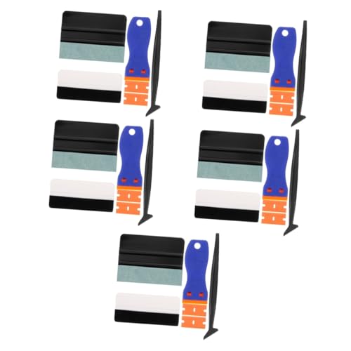 5sets Wallpaper Tool Kit for Car Color Film Edging Durable Scraper Seam Application Tools Professional Finish for Peel and Stick Wallpaper Projects - color: Assorted Colorx5pcs, size: 10.00X7.30X0.70CMx5pcs