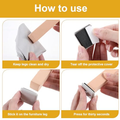 12Pcs Furniture Sliders, 1.5 Inches Self-Adhesive Furniture Sliders Pads, Square Reusable Furniture Moving Glides Sliders for Carpet Hardwood Floors Heavy Sofa Chair Table Couch Cabinet Fridge