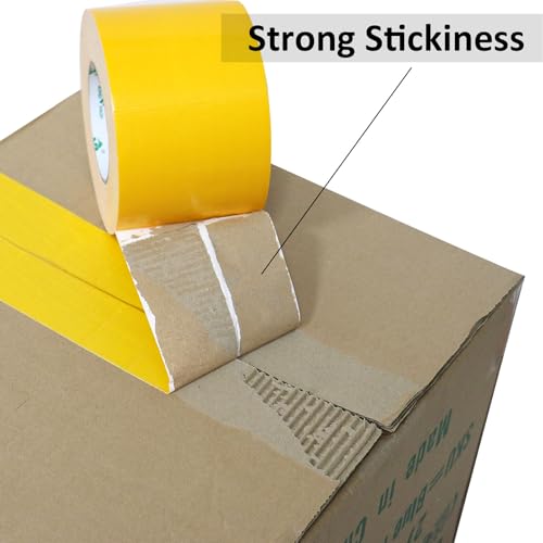 BOMEI PACK Yellow Sticky Duct Tape Heavy Duty Strong Industrial Color Duct Tape 3.6inch x 72yds for Packing and Repairing 1 Pack - color: Yellow