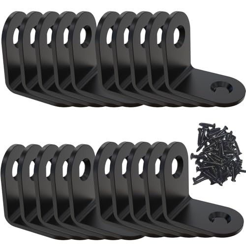 Corner Brace, L Bracket, Corner Brackets of Stainless Steel,Small Angle Support for Home Improvement, Metal Iron Braces for Wood Aufuga (20, Black, 0.8x0.8x0.6) - color: Black, size: 0.8x0.8x0.6