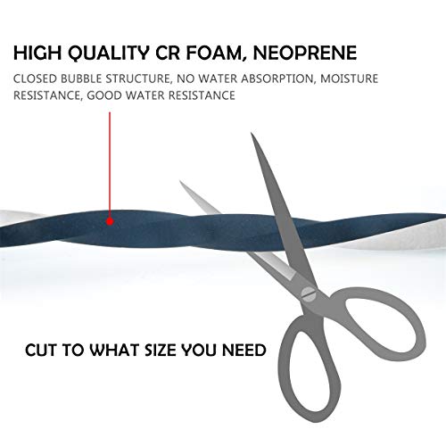Closed Cell Foam Weather Strip, 1/2 Inch x 1/2 Inch, Window Insulation Rubber Seal, 13 Feet (2 Rolls x 6.5ft) - size: 1/2in * 1/2in * 13FT
