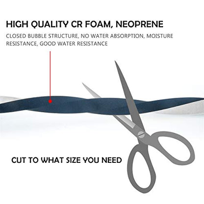 Neoprene Weather Strip with Adhesive, 1/2" x 1/4", High Resilience Door & Window Seal for Gaps & Cracks, 26 Feet (2 Rolls x 13ft) - size: 1/2in * 1/4in * 26FT