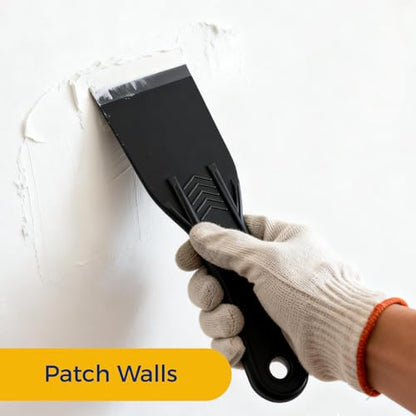 2 Inch Plastic Putty Knives Set, 6Pcs Plastic Putty Filler Knife & Scrapers Tool Non Scratch, Spackle Knife Scraper Tool for Wall Repair, Wallpaper Paint Removal