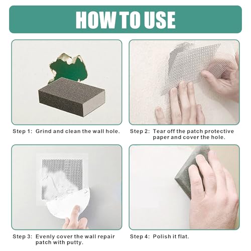 8Pcs 4 Inch Drywall Patch, Wall Repair Patches, Self-Adhesive Fiberglass Repair Kit Dry Wall Hole Repair Patch for Aluminum Metal Sheetrock Ceiling (4"x 4") - size: 4 Inch_8Pcs