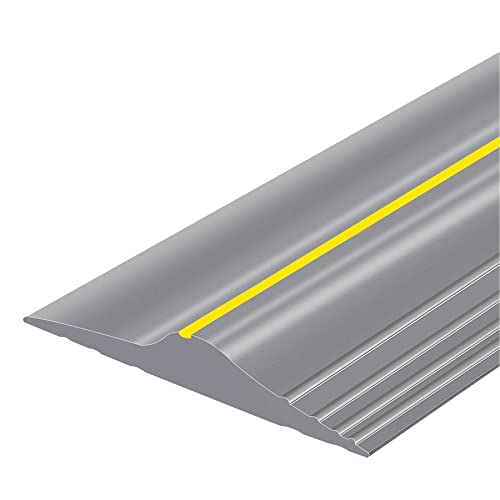 16.5Ft/5M Universal Garage Threshold Seal Strip Garage Door Bottom Weatherproof Strip Rubber DIY Weather Stripping Replacement Not Include Adhesive (Grey-Yellow Line) - color: Gray, size: 16.5 Ft (no adhesives)