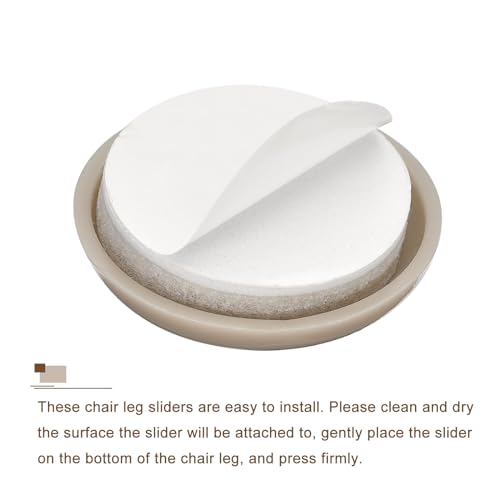 uxcell Furniture Sliders, 16Pcs 1 1/4" - Plastic Self-Adhesive Round Sliding Pads, Chair Glides for Carpeted Tile Vinyl Hardwood Floors (Grey) - size: 1 1/4"