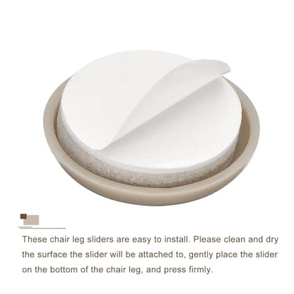 uxcell Furniture Sliders, 16Pcs 1 1/4" - Plastic Self-Adhesive Round Sliding Pads, Chair Glides for Carpeted Tile Vinyl Hardwood Floors (Grey) - size: 1 1/4"