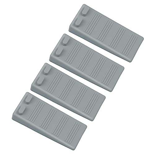Thin Door Stoppers for Bottom of Door Small Rubber Wedge Flexible and Non Scratching Door Holder - Smart Stackable Slip-Resistant Design (Gray) - color: Gray