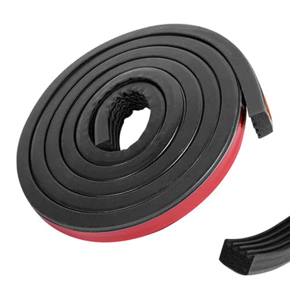 326A0004 Ribbed Bulkhead Seal Strip 3/5 in x 65 in, Self-Adhesive EPDM Ribbed Foam Rubber Weather Stripping for Tonneau Cover, Truck Bed Cover, RV, Boat, Auto, Marine, Garage Door (Black, 1 Pcs)