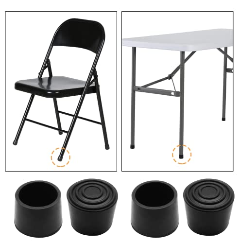 Piutouyar Round PVC Rubber Furniture Covers, 32mm / 1-1/4 Inches Table Chair Leg Tip Protectors, Non-Slip End Cap for Protect Surfaces, Black (16Pcs) - size: 1.26"