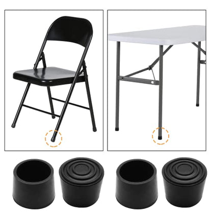 Piutouyar Round PVC Rubber Furniture Covers, 32mm / 1-1/4 Inches Table Chair Leg Tip Protectors, Non-Slip End Cap for Protect Surfaces, Black (16Pcs) - size: 1.26"