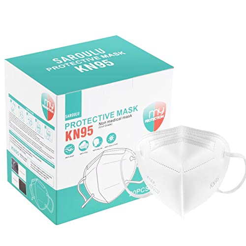 SAROULU 5-Layer Breathable Disposable KN95 Face Masks Respirator Cup Dust Safety Protection Mask - color: Burgundy-20