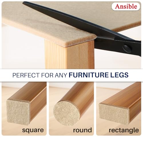 Ansible 299 PCS Felt Furniture Pads, Furniture Pads for Hardwood Floors, Chair Leg Feet Wood Floor Protectors (Beige) - size: 299 PCS Beige