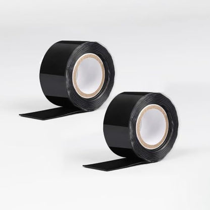 Self-Fusing Silicone Tape, 2 Rolls, 1in x10ft, Black, Waterproof, Plumbing Repair Tape