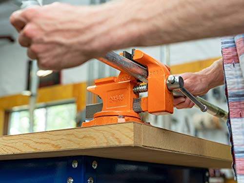 Pony Tools 24545 4-1/2in. Light Duty Bench Vise with Swivel Base, Orange