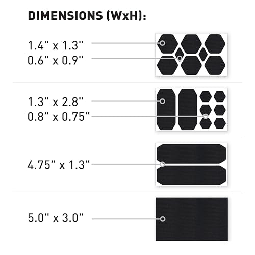 GEAR AID Tenacious Tape Repair Patches – Peel-and-Stick Nylon Gear Patches for Jackets, Tents, Sleeping Bags, Backpacks, and Outdoor Gear – Fix Rips, Tears, and Holes, 19 Various Sizes, Black - style: 19 Pre-cut Assorted Patches, Black
