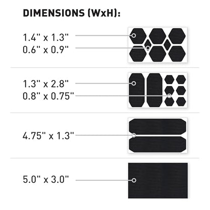 GEAR AID Tenacious Tape Repair Patches – Peel-and-Stick Nylon Gear Patches for Jackets, Tents, Sleeping Bags, Backpacks, and Outdoor Gear – Fix Rips, Tears, and Holes, 19 Various Sizes, Black - style: 19 Pre-cut Assorted Patches, Black