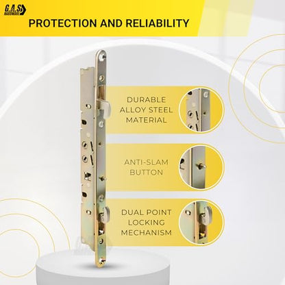 Multi-Point Mortise Lock Replacement with 11-3/4" Face Plate for Sliding Patio Glass Door | Dual-Point Security with Anti-Slam Pin - 11" Hole Spacing | Fix & Repair Locking Mechanism - size: 11-3/4" Mortise Lock
