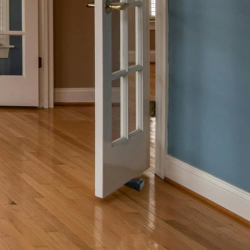 2Pack Black Rubber Door Stopper,Premium Sturdy Door Stoppers Wedge for Floor Fit Heavy Door for Gaps up to 1.2 Inches
