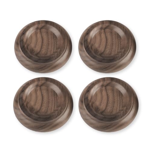 Upright Piano Caster Cups,Premium Quality Black Walnut Wood Piano Caster Pads, Furniture Leg Pad Set of 4,with Non-Slip Moisture-Proof& Anti-Noise Felt Pads for Hardwood Floor Protectors(Black Walnut) - color: Black Walnut