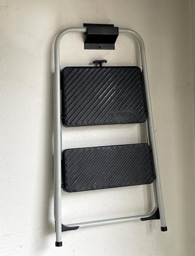 Tetra-Teknica Wall Mount Ladder Hanger GMH-02-2P Garage Utility Hook Multi-Functional for Step Ladder, Wheelbarroow, and Other Tools, 2-Pack