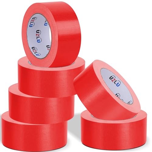 6 Pack Red Duct Tape Bulk Heavy Duty,1.88 Inches x 30 Yards,Strong Industrial Strength,Flexible,No Residue,Waterproof and Tear by Hand,Multi-Use for Indoor & Outdoor Repairs - color: Red, size: 30 Yard x 1.88 Inch-6 Rolls