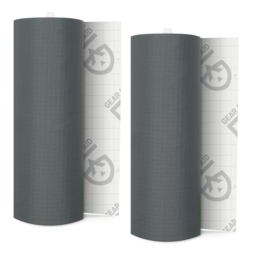 GEAR AID Tenacious Tape 3” x 20” Fabric and Vinyl Gear Repair Tape, Fix Holes and Rips in Puffy Jackets, Rain Gear, Tents, Sleeping Bags and Outdoor Equipment, Gray, 2 Rolls - color: Gray, style: 3" × 20" (2 Rolls)