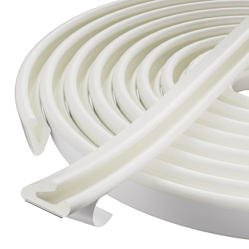 2Pcs×26 Ft V-Shape Thin Weather Stripping Door Seal Strip for Doors Frame,Self Adhesive Foam Tape Weatherstripping Door Insulation Winter,Door Soundproof Gap Filler Sealing Strip,White - color: White, size: 2 Pcs x 26 Ft