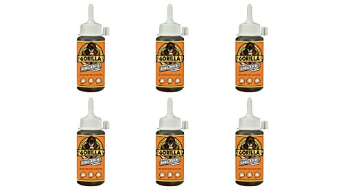 Gorilla Original Waterproof Polyurethane Glue, 4 ounce Bottle, Brown, (Pack of 6) - color: Brown, size: 6- Pack