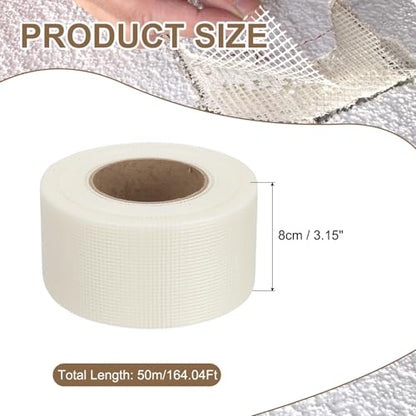 PATIKIL Drywall Repair Mesh Tape, 3 inch x 164 ft Fiberglass Repair Patch Self-Adhesive Dry Wall Joint Tape 10 Mesh Wall Hole Crack and Seam Patch, White - size: 3 Inch X 164 Feet