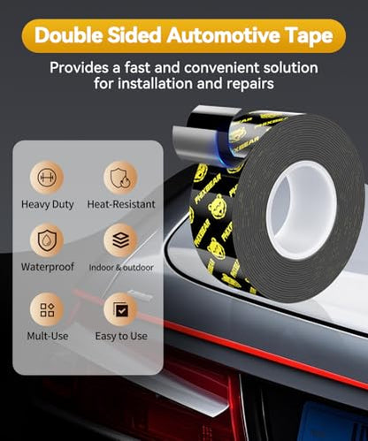 PHIXBEAR Double Sided Tape Heat Resistant Heavy Duty, Waterproof Outdoor Indoor Automotive Mounting Tape, Removable No Residue Super Strong Adhesion Foam Tape, 1" x 20FT - size: 1" x 20FT
