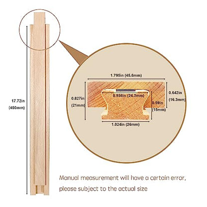 1 PCS Wooden Undermount Drawer Slides Classic Guide Center Mount Track 17.72 Inchs, Wood Drawer Glides Bottom Rails Replacement Kit