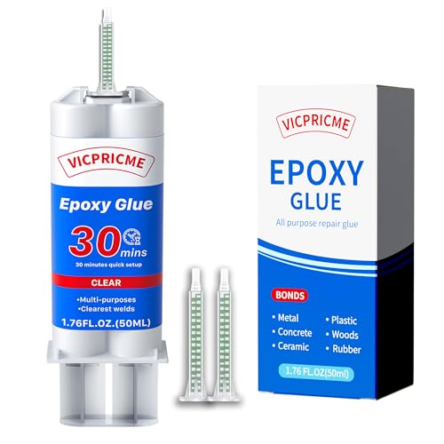 Plastic Glue, Clear Epoxy Glue Ideal for Repairing Plastic, Metal, Ceramics, Wood, Fishing rods, Golf Clubs, and More 30-Minute Fast Setting Optimal Cold Welding Bonding (1) - size: Clear 1pcs