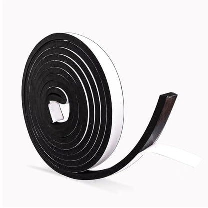 Black Foam Insulation Tape with Self-Adhesive Backing,Closed Cell Foam Weatherstripping 1/2 inch Wide x 3/8 inch Thick,Soundproofing Door Weather Seal Strip for Door and AC Window Seal,High Denisty - size: 1/2 In wide x 3/8 In thick x 16Ft