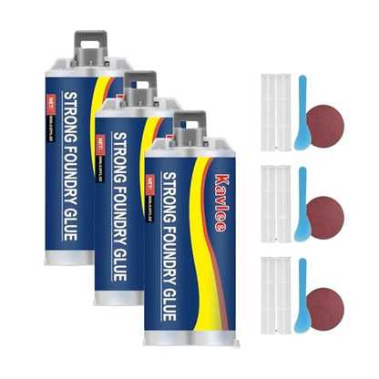 Strong Foundry Glue, High Temperature Resistant Casting Repair, Metal Repair Glue, Premium Liquid Welding Filler for Metal Defects and Repairs, 3pcs - color: AB3PC