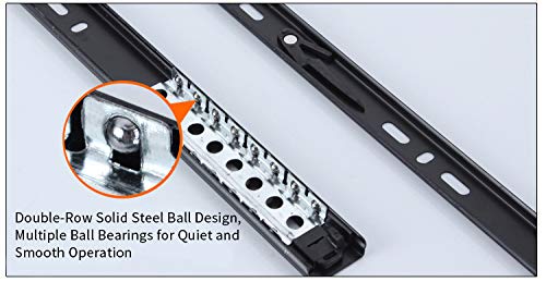 Drawer Slides 16 Inch Ball Bearing Full Extension 3 Section Slide Track Mounting Drawer Runners Slider for Cabinet Home Furniture, 2 Pack (Black 16 Inch) - size: 16 Inch
