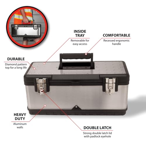 Performance Tool W54020 20-Inch Tool Box, Steel - size: 20" Steel Tool Box, style: Steel Tool Box