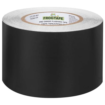 FrogTape Pro Grade Flashing Tape for Windows & Doors, 3.75 Inch Width - 75 Foot Roll, All Weather & UV Resistant Flashing Tape with Advanced Acrylic Adhesive - 10 mils - Black - size: 3.75 Inches X 75 Feet, style: Window & Door