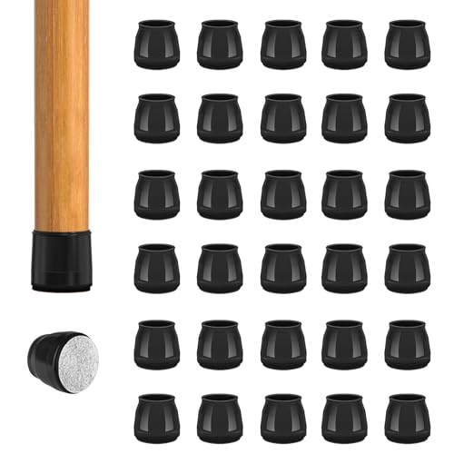 36pcs Round Chair Leg Floor Protectors, Felt Pads Chair Leg Protectors for Hardwood Floors, Silicone Furniture Feet Cups Covers Felt Pads, Prevents Scratches & Reduce Noise, Black, X-Small - color: Black-36pcs, size: Universal XS(0.70''-0.90'')