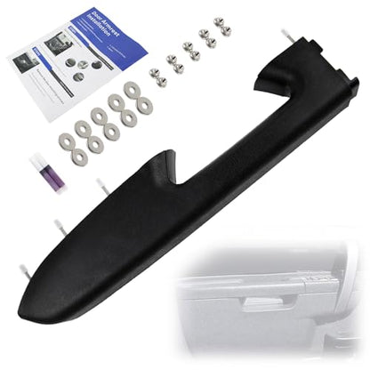 22818465 Front Left Driver Side Door Panel Armrest Repair Kit with Door Release Handle Below Armrest (17 Inch) Black Compatible with 2010-2014 Chevrolet Chevy Silverado/GMC Sierra 1500 2500HD 3500HD - color: Black
