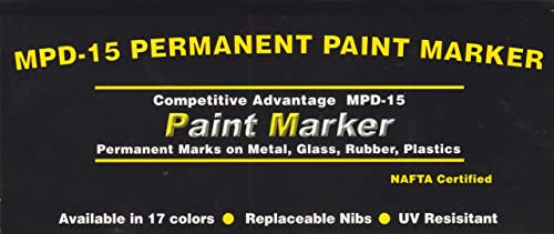 Enamel Paint Markers MPD-15 | WHITE - 1 Pack | Permanent Marks on Metal, Glass, Rubber, Plastic & more, Waterproof UV Resistant - color: White