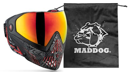 Maddog Dye i5 Thermal Anti-Fog Paintball Airsoft Mask Goggle System Combo with Microfiber Bag | Safety Certified Protection - color: Im Shields