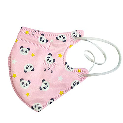 Disposable Safety Mask 5 Ply Protection Face Mask for Kids 20 pcs (Kids Panda Pink) - color: Kids Panda Pink