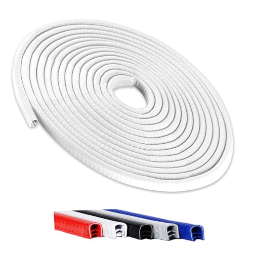 Winfort 33FT(10M) Universal Car Door Edge Protector Guards, No-Glue Required Rubber Seal U Shape Automotive Door Entry Guard, Suitable for Most Cars, SUVs and Trucks (White) - color: White, size: 33Ft