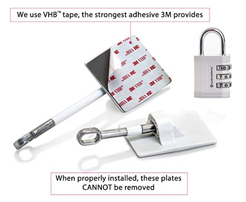 Refrigerator Lock (White with Silver Combination Padlock) - color: 1-Pack, White with Silver Combination Padlock